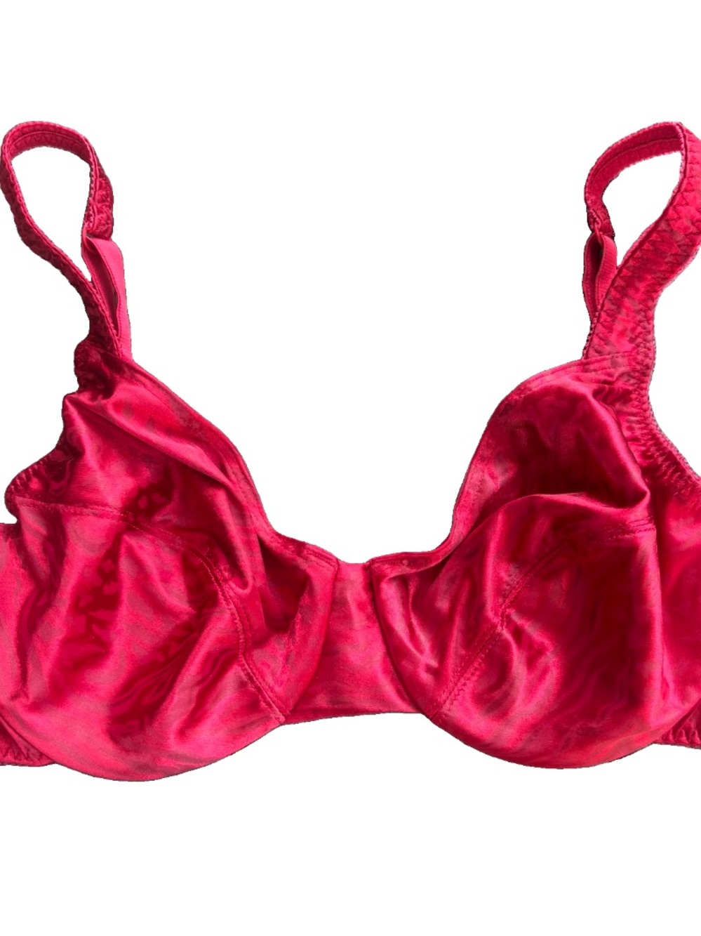 Vintage Vassarette Red Satin Unlined Bra 36C